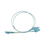 Jumper de Fibra Óptica Multimodo OM3 50/125 LC-SC OFNR (Riser), 2.0 mm, Dúplex, Aqua, 1 metro