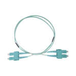 Jumper de Fibra Óptica Multimodo OM3 50/125 SC-SC OFNR (Riser), 2.0 mm, Dúplex, Aqua, 3 metros