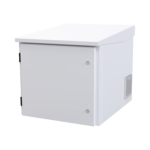 Gabinete PROFUNDO hasta 705 mm  de profundidad, de Exterior de 9UR con Ventiladores y Termostato, Se envía el Gabinete Armado, (Montaje a poste o torre se vende por separado).