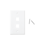 Placa de pared de 2 puertos, Keystone, Color Blanco