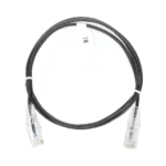 Cable de Parcheo Slim UTP Cat6 - 1 metro, Negro, Diámetro Reducido (28 AWG)