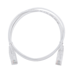 Cable de Parcheo Slim UTP Cat6 - 1 metro, Blanco, Diámetro Reducido (28 AWG)