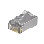 Plug RJ45 Cat5e Blindado, Para Cable UTP de Calibres 24-26 AWG, Chapado en Oro de 50 micras, Paquete de 100 piezas
