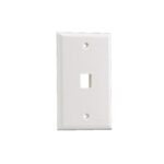 Placa de Pared Vertical, Salida Para 1 Puerto Keystone, Color Blanco