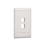 Placa de Pared Vertical, Salida Para 2 Puertos Keystone, Con Espacios Para Etiquetas, Color Blanco