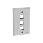 Placa de Pared Vertical, Salida Para 3 Puertos Keystone, Color Blanco