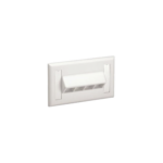 Placa de Pared Horizontal, Salida Para 4 Puertos Keystone, Con Espacios Para Etiquetas, Color Blanco Mate