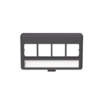 Placa de Mobiliario Modular Estándar, Salidas Para 4 Puertos Keystone, Color Negro