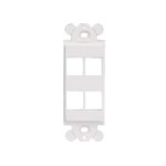 Marco de Módulo Dúplex, Para Placas Frontales Estándar GFCI, Acepta 4 Módulos Keystone, Color Blanco