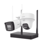 Kit IP Inalámbrico 4 Megapixel / NVS 4 Canales / 1 Cámara Bala Exterior + 1 Cámara Turret Interior con Lente 2.8 mm y Dual Light / Audio Bidireccional (Micrófono y Bocina) / Soporta Micro SD de 512 GB