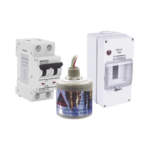 Kit de Centro de Carga Para Corriente Directa, Breaker de hasta  800 Vcc de 16 A con Supresor de Descargas Atmosféricas.