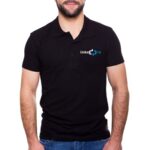 Playera Tipo Polo Color Negro LinkedPRO Talla Grande