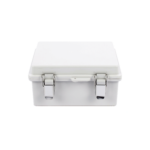 Gabinete de Plástico ABS, Uso en Intemperie IP66 (170 x 220 x 110 mm) Cierre por broche Inoxidable y Permite Cerrado con Candado y Llave (Perno 5mm) No Incluido