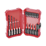 Juego de 18 Puntas y Brocas para Taladro, con Entrada Hexagonal de 1/4", Incluye Estuche.