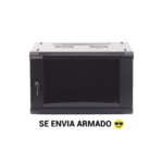 Gabinete PRECISION, Con Puerta de Cristal Templado, de 19in, 6UR, 450mm de Profundidad, Color Negro