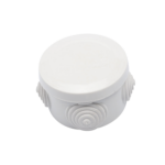 Caja Derivación-Conexión de Plástico Circular con 4 Glándulas de Goma (70 diámetro X 48 alto mm). Para Instalaciones Comerciales,  Residenciales e Industriales. Cerrado a Presión.
