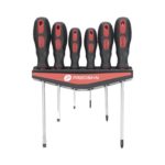 Juego de 6 desarmadores CrV con organizador y Mango Bicolor.