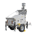 Traila / Remolque con Mástil Retráctil de 7.5 m. para Videovigilancia o Iluminación, con Bases para Instalar Paneles Solares y Baterías (No incluidos)