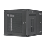Gabinete PanZone de Montaje en Pared, de 19in, Puerta Perforada, 12 UR, 762mm de Profundidad, Color Negro
