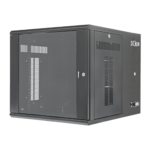 Gabinete PanZone de Montaje en Pared, de 19in, Puerta con Ventana de Seguridad, 12 UR, 762mm de Profundidad, Color Negro