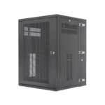Gabinete PanZone de Montaje en Pared, de 19in, Puerta Ventilada, 18 UR, 635mm de Profundidad, Color Negro
