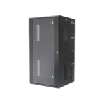 Gabinete PanZone de Montaje en Pared, de 19in, Puerta con Ventana de Seguridad, 26 UR, 635mm de Profundidad, Color Negro