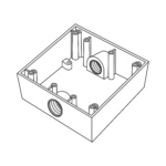 Caja Cuadra de 3/4" a Prueba de  Intemperie/ Cuenta con 2 salidas.