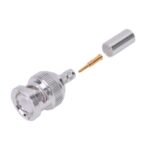 Conector BNC Macho de Anillo Plegable para Cable LP-142, LP-195, LMR-195, RG-58/U, RG-142/U, Plata/Oro/Teflón.