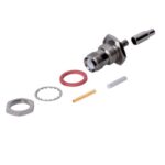 Conector TNC Hembra de montaje en Chasis tipo D Plano y anillo plegable para RG-174/U, 8216.