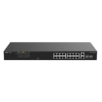 Switch PoE+ 120 Watts, No Administrable Ideal para CCTV, 16 Puertos 10/100, 2 Uplinks Gigabit y 2 SFP, Carcasa Metálica