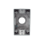 Caja Condulet FS de 1" (25.4 mm ) con tres bocas una arriba y una atrás a prueba de intemperie.