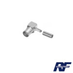 Conector SMB Macho (Plug) en A/R (Pin Hembra), de Anillo Plegable para RG-174/U, Níquel/ Oro/ Teflón.�??