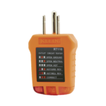 Probador de Tomacorrientes Estándar, con Secuencia de Luces para Indicar un Cableado Correcto/Incorrecto.