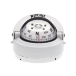 Brújula serie Explorer en color blanco para montaje en superficie, cuenta con iluminación nocturna color verde.