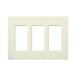 Placa de pared 3 espacios, color blanco, para atenuador (dimmer), switch ó control remoto PICO inalámbrico.