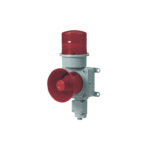 Combinación de baliza LED color roja con sirena electrónica para aplicaciones de la industria pesada  máx.114 dB a 220 VCA