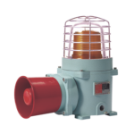 Combinación de baliza LED color Ámbar con patrón fijo y flasheante con sirena electrónica, máx. 118 dB para zonas peligrosas a 24 VCD