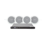 KIT de Amplificador de 120W para Escritorio | 4 Altavoces de Plafón de 4in | 3 - 6W | Sistema 70/100V