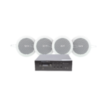 KIT de Amplificador de 120W para Escritorio | 4 Altavoces de Plafón de 4in | 3 - 6W | Sistema 70/100V