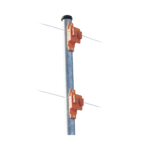 Aislador de Paso color Naranja reforzado para cercos eléctricos, resistente al clima extremoso