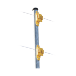 Aislador de Paso color Amarillo reforzado para cercos eléctricos, resistente al clima extremoso