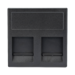 Módulo Color Grafito con 2 Espacios para Jack Keystone con Guardapolvo para las cajas de escritorio Ofiblock y Teleblock / (KB76/14)