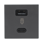 Módulo Doble USB Tipo A+C / Carga Rápida 30W / Color Grafito / Compatible con Torres y Cajas SIMON / Modelo: (K126F/14)