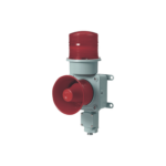 Combinación de baliza LED color roja con sirena electrónica para aplicaciones de la industria pesada  máx.120 dB a 120 VCA