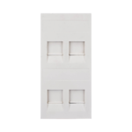 Placa Plana de Voz y Datos con Guardapolvo para 4 RJ45 / Color Blanco / 4 Puertos para Jacks Keystone / Compatible con Cajas de Pavimento SM-CPAV-2 y SM-CPAV-4 / Modelo S76C/9
