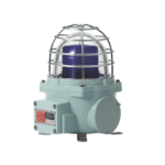 Baliza con luz LED color Azul con patrón de destello fijo o flasheante, ideal para zonas y áreas peligrosas, opera en un rango de 12-24 VCD