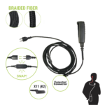 Cable para Micrófono audífono SNAP intercambiable con conector para Radios Kenwood con conector multipin.