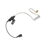 Auricular de tubo acústico transparente con cable de fibra tranzada con conector SNAP tipo MIRAGE. Requiere micrófono de solapa de 1 o 2 hilos de la Serie SNAP.