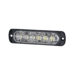 Luz Auxiliar de 12 LED, Ambar/Claro, SAE, Bisel Negro, Lente Transparente