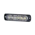 Luz Auxiliar de 12 LED, Rojo/Azul, SAE, Bisel Negro, Lente Transparente
